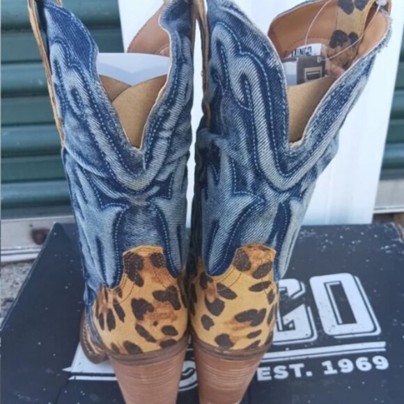 Dingo Tipsy Leopard  Leather Western Women's Boot 7.5 🆕⌚📦🏃💨🚚 - Picture 13 of 16